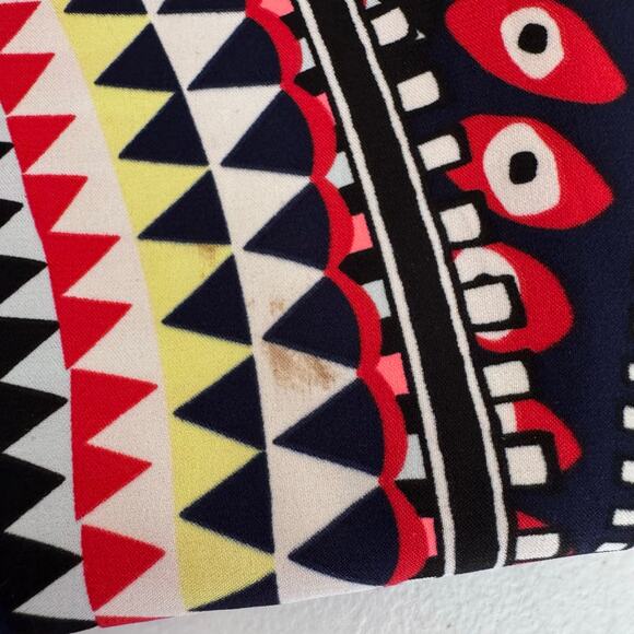 Mara Hoffman El Mundo Navy Pleat Front Shift Dress Women's Small Multicolor Mod - Picture 11 of 11